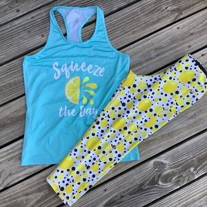 Bend Active Lemon “Squeeze the Day” Capri and Tank - Size Small